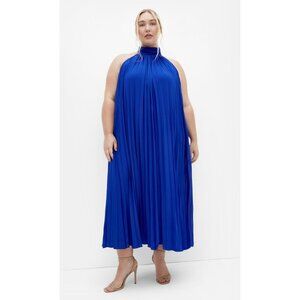 City Chic Aida Pleated Maxi Dress Cobalt | Plus Size 16 Wedding Guest | NWT